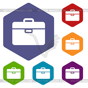 Bag rhombus icons - color vector clipart