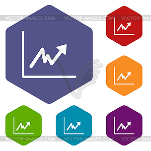 Graph rhombus icons - vector clipart