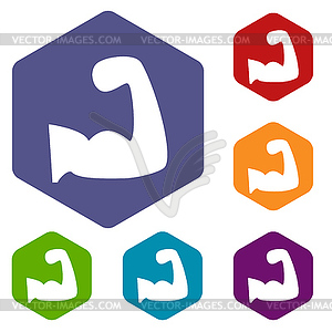 Strength rhombus icons - vector clip art