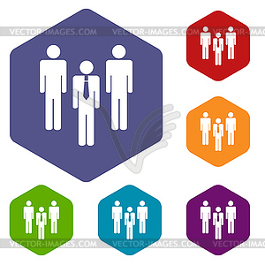 Leader rhombus icons - royalty-free vector clipart