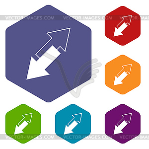 Reverse rhombus icons - vector image
