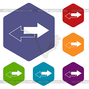 Reverse rhombus icons - vector image