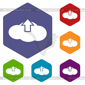 Upload rhombus icons - stock vector clipart