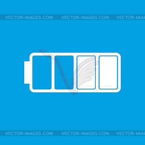 Battery white icon - vector clipart