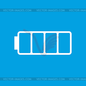 Battery white icon - vector clipart