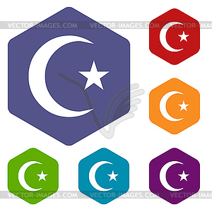 Islam rhombus icons - vector clip art