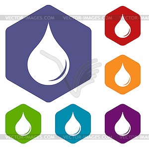 Drop rhombus icons - vector clipart