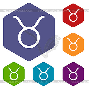 Taurus rhombus icons - vector clipart