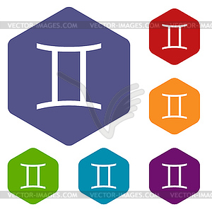 Gemini rhombus icons - vector clip art