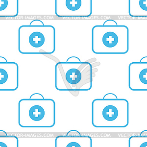 Medic bag seamless pattern - vector image