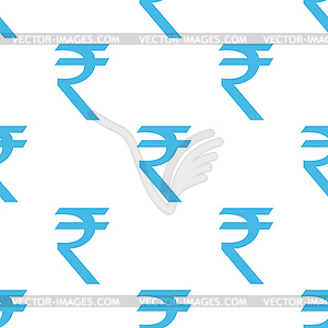 Rupee seamless pattern - royalty-free vector image