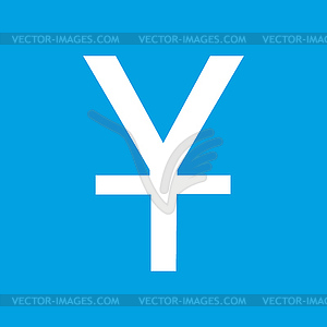 Yen white icon - vector image