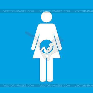 Pregnancy white icon - vector clip art