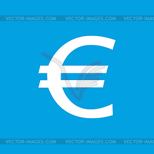 Euro white icon - vector clipart