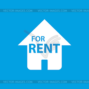 For rent white icon - vector image