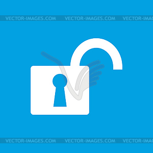 Unlock white icon - vector clipart