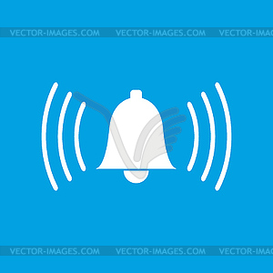 Alarmclock white icon - vector image