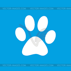 Paw white icon - vector clipart