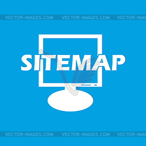 Sitemap white icon - vector clipart