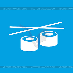 Sushi white icon - vector clipart