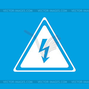 Voltage white icon - stock vector clipart