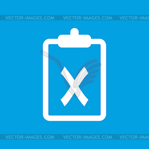 Not performed white icon - vector image