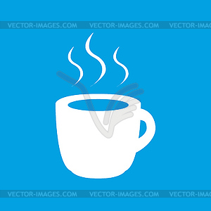Coffee white icon - royalty-free vector clipart