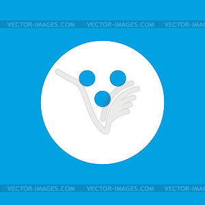 Bowling white icon - vector clipart