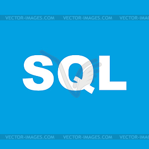 SQL white icon - vector clip art