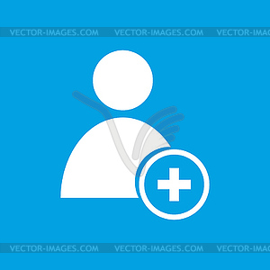 Add user white icon - vector clipart