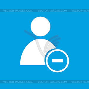 Remove user white icon - vector image