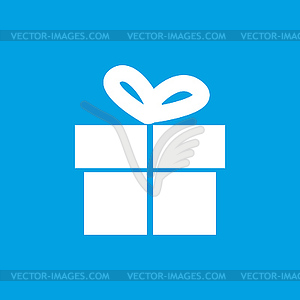 Gift white icon - vector clipart
