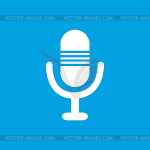 Microphone white icon - vector clipart