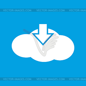 Download cloud white icon - vector EPS clipart