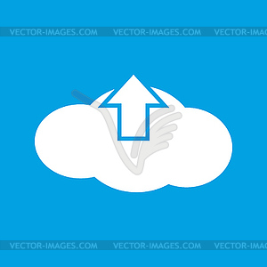 Upload white icon - color vector clipart