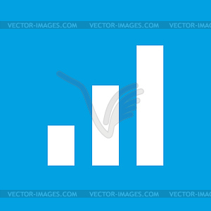 Graph white icon - vector image