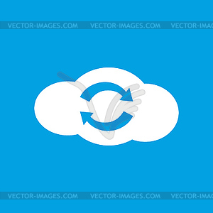 Synchronization cloud white icon - vector clip art