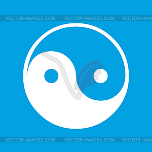 Yin Yang white icon - vector clip art