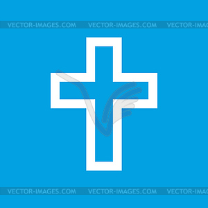 Protestant Cross white icon - vector clipart / vector image