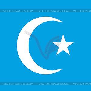 Islam white icon - vector image