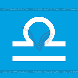 Libra white icon - vector EPS clipart