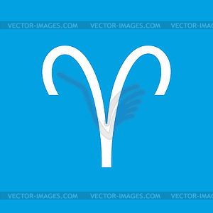 Aries white icon - vector image