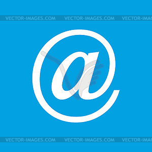 Email white icon - stock vector clipart