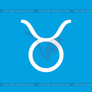 Taurus white icon - vector clip art