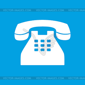 Telephone white icon - vector clip art