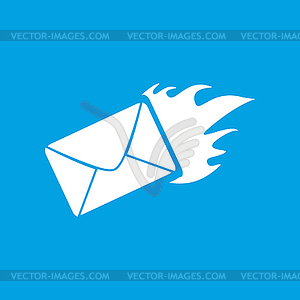 Hot letter white icon - vector clip art