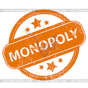 Monopoly grunge icon - color vector clipart