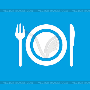 Plate white icon - vector clip art