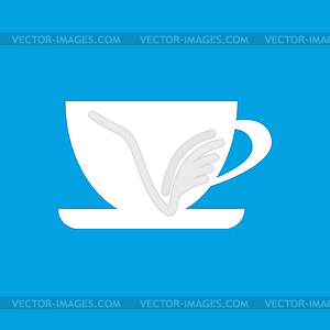 Cup white icon - vector clip art