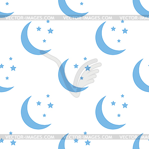 Moon seamless pattern - vector clipart